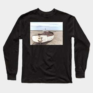 Boats On a Shingle Beach Long Sleeve T-Shirt